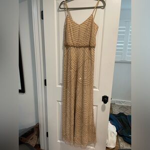 Adrianna papell gold dress. Size 8. Worn once.